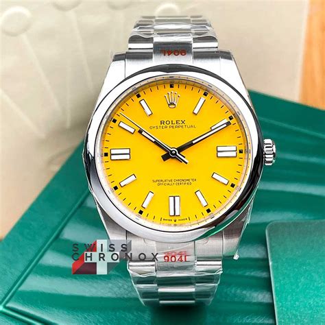 rolex yellow oyster perpetual 41